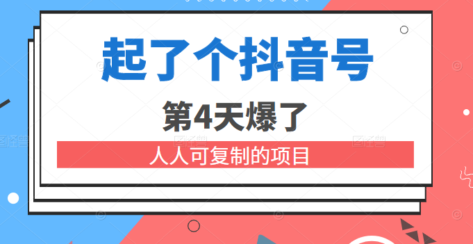 某公众号付费文章：起了个抖音号 第4天爆了 人人可复制的项目插图