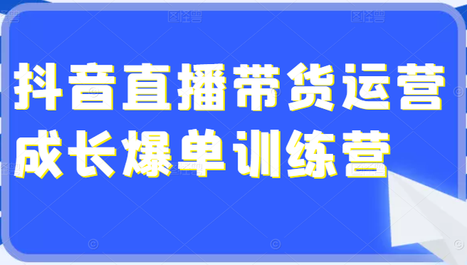 超详细的抖音直播带货运营成长爆单训练营，手把手教你玩转直播带货（价值4980元）插图