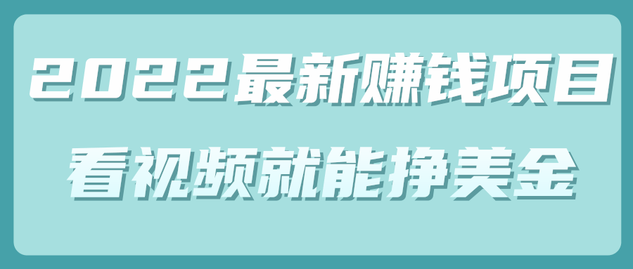 2022年最新赚钱项目，简单看视频就能轻松挣美金【视频教程】插图