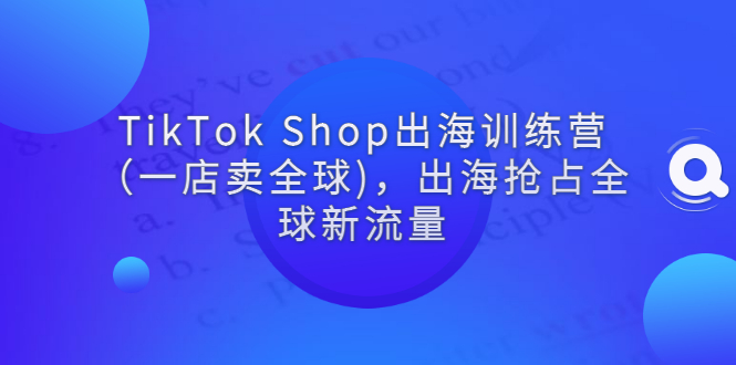 TikTok Shop出海训练营（一店卖全球)，出海抢占全球新流量（新）插图