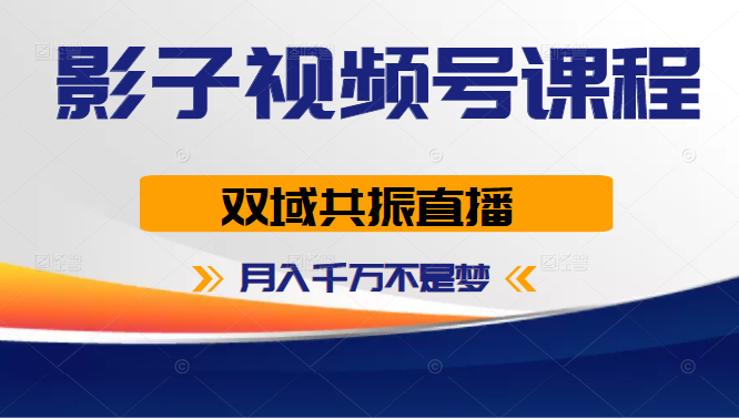 影子视频号课程，双域共振直播，月入千万不是梦插图