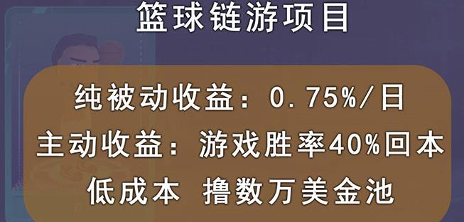 国外区块链篮球游戏项目，前期加入秒回本，被动收益日0.75%，撸数万美金插图