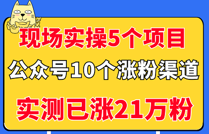 现场实操5个公众号项目，10个涨粉渠道，实测已涨21万粉！（无水印）插图