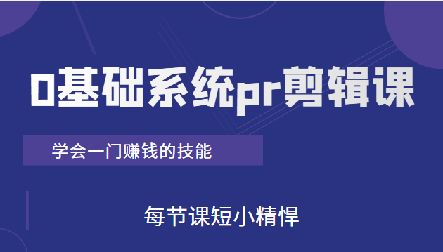 短视频0基础系统pr剪辑课：学会一门赚钱的技能，每节课短小精悍插图