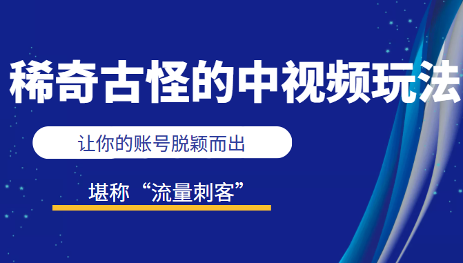 稀奇古怪的中视频玩法，让你的账号脱颖而出，堪称“流量刺客”（图文+视频)插图