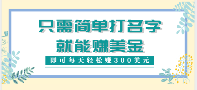 只需在网上输入一个单词或者名字就能赚钱，一天可以赚300美元【视频教程】插图