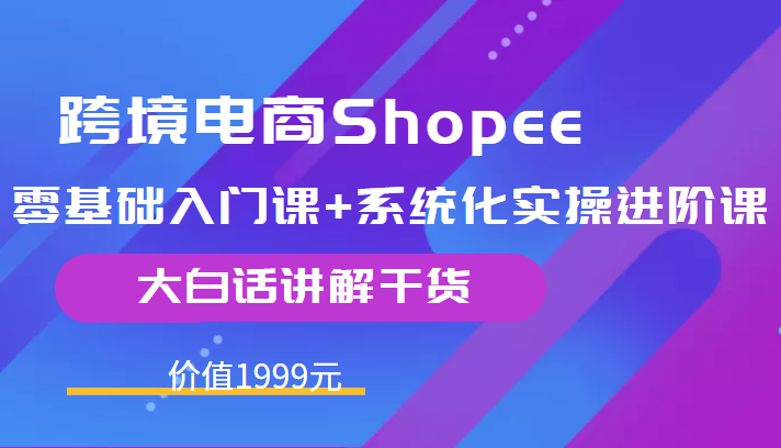 跨境电商Shopee零基础入门课+系统化实操进阶课，大白话讲解干货插图