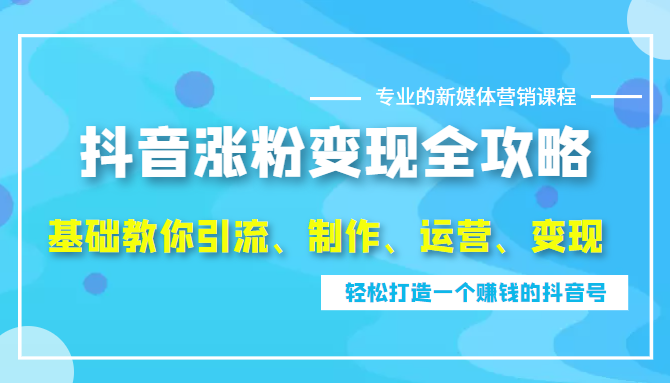 抖音涨粉变现全攻略，0基础教你引流、制作、运营、变现，轻松打造一个赚钱的抖音号插图