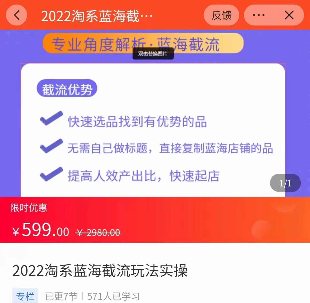 2022淘系蓝海截流玩法实操 让你选品速度更快，提高选品质量（价值599元）插图