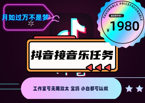 外面收费1980抖音音乐接任务赚钱项目【任务渠道+详细教程】插图