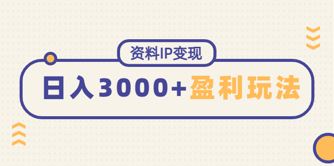 资料IP变现，能稳定日赚3000起的持续性盈利玩法插图