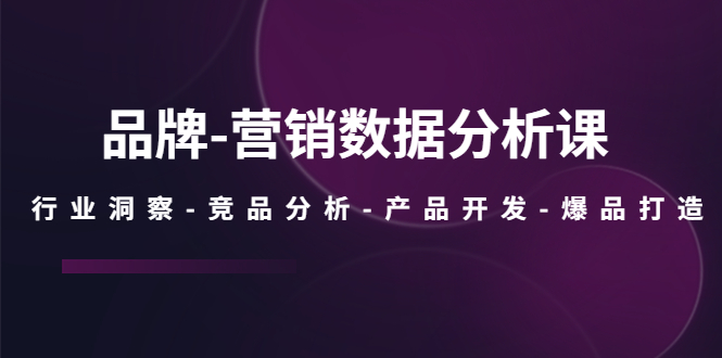 品牌-营销数据分析课，行业洞察-竞品分析-产品开发-爆品打造插图