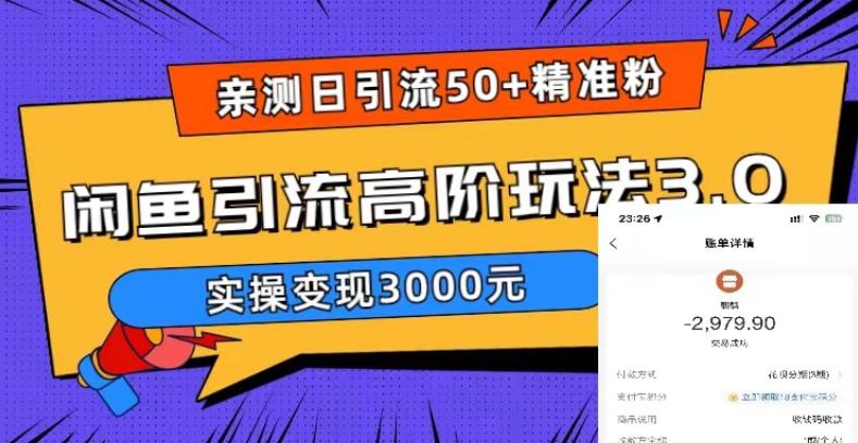 日引50+精准粉，闲鱼引流高阶玩法3.0，实操变现3000元插图