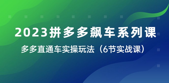 2023拼多多飙车系列课，多多直通车实操玩法（6节实战课）插图