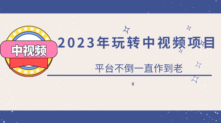 2023零基础玩转中视频项目：平台不倒，一直做到老插图