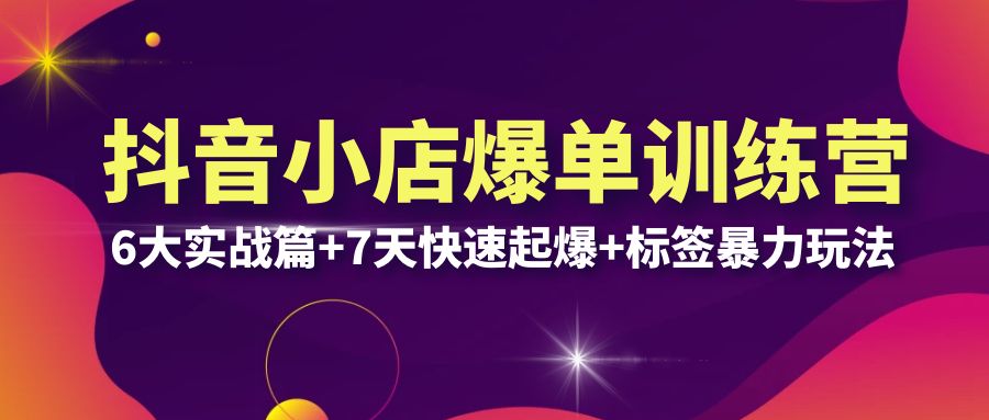 抖音小店爆单训练营VIP线下课：6大实战篇+7天快速起爆+标签暴力玩法(32节)插图