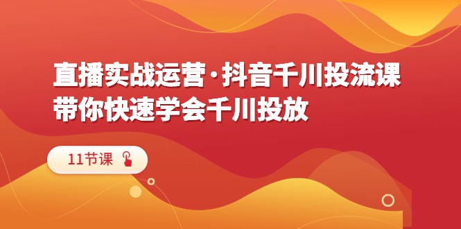 直播实战运营·抖音千川投流课，带你快速学会千川投放（11节课）插图