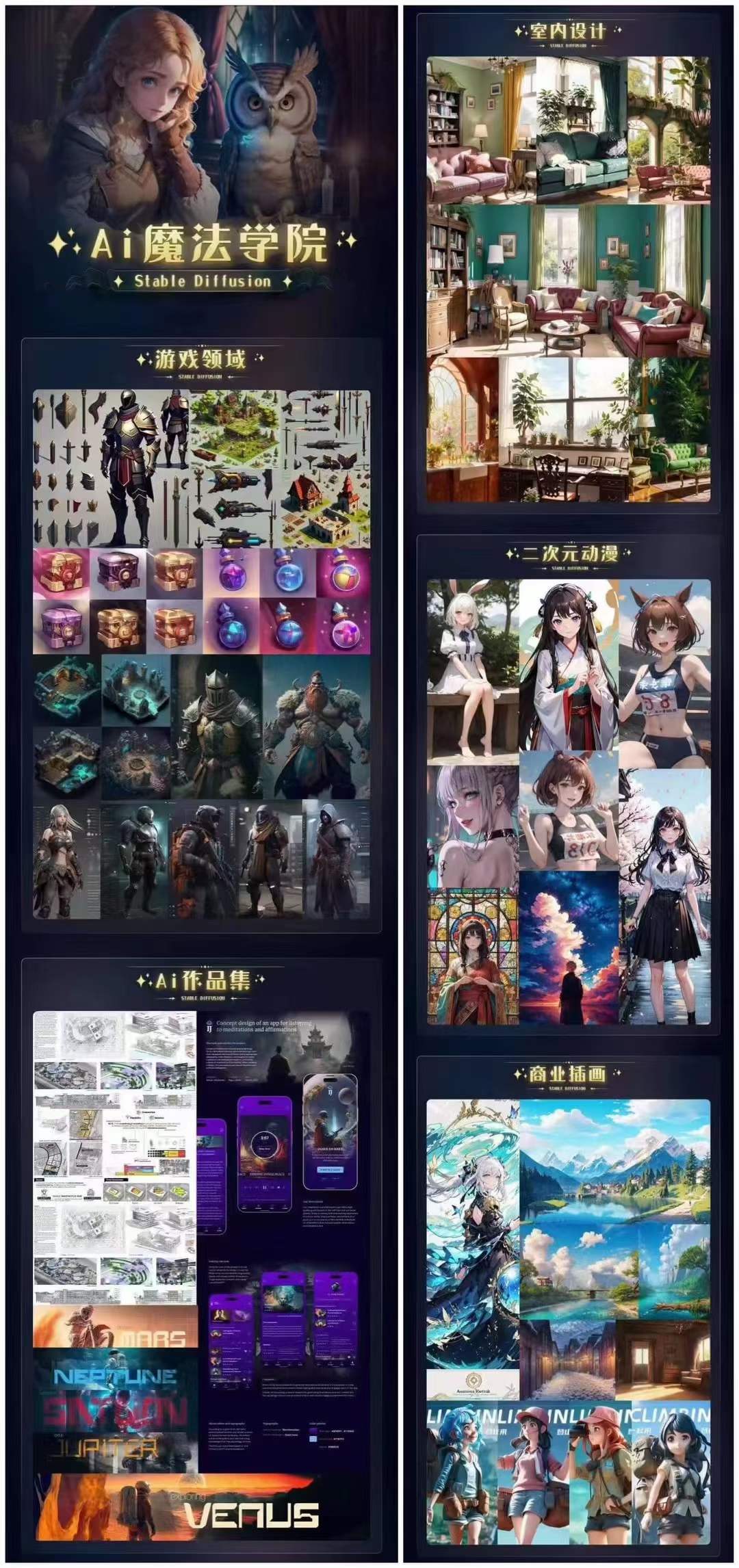 Ai魔法绘画 Stable Diffusion专业课 高效辅助Ui/运营作品集 0到精通系统课插图2