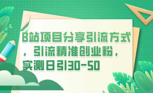 B站项目分享引流方式，引流精准创业粉，实测日引30-50插图