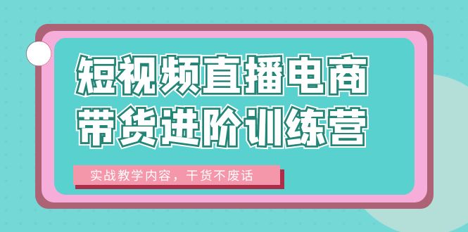 短视频直播电商带货进阶训练营：实战教学内容，干货不废话！插图