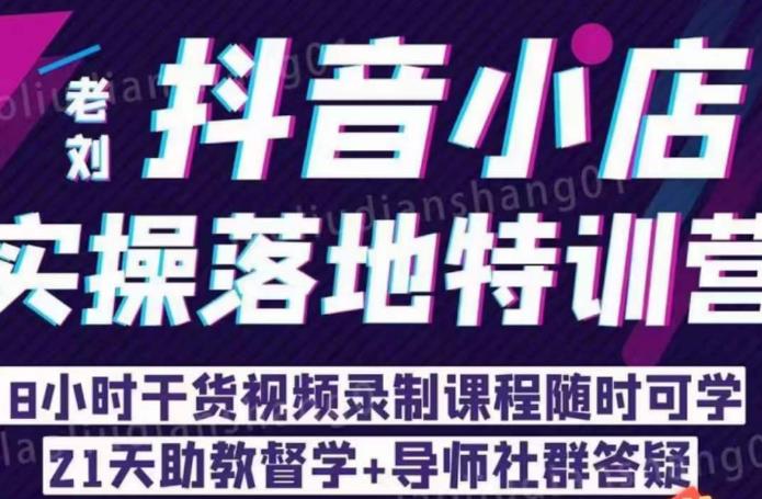 抖店商品卡流量，抖音小店实操落地特训营，8小时干货视频录制课程随时可学插图