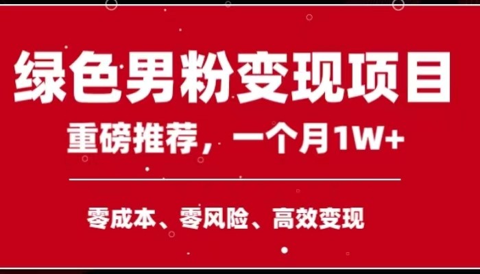 手机操作，月入1W以上副业领袖绿色男粉高客单价项目插图