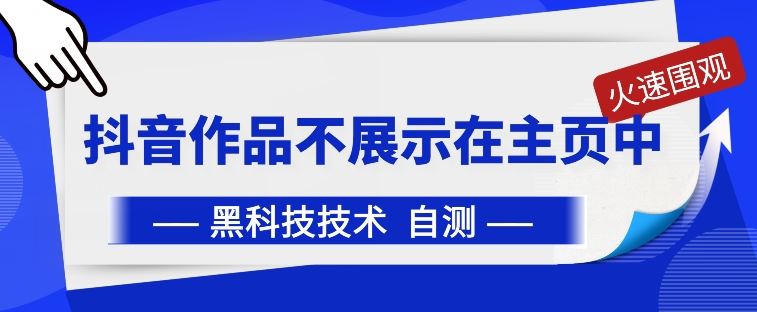 抖音黑科技：抖音作品不展示在主页中【揭秘】插图