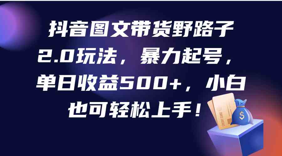 （9790期）抖音图文带货野路子2.0玩法，暴力起号，单日收益500+，小白也可轻松上手！插图