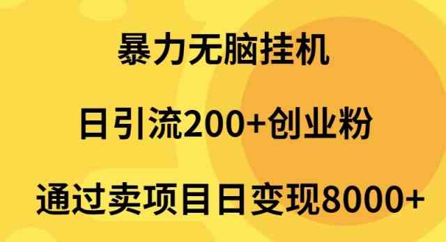 （9788期）暴力无脑挂机日引流200+创业粉通过卖项目日变现2000+插图