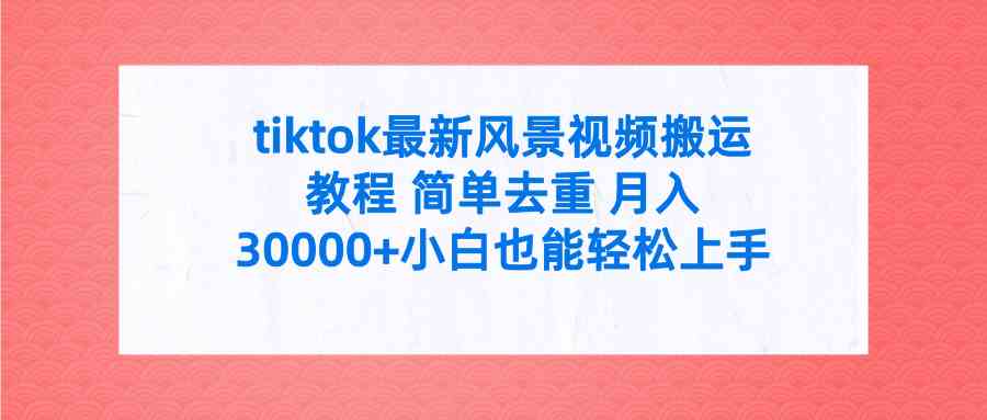 （9804期）tiktok最新风景视频搬运教程 简单去重 月入30000+附全套工具插图