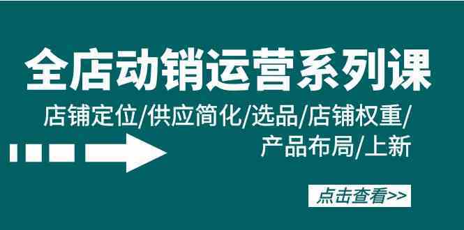 全店动销运营系列课：店铺定位/供应简化/选品/店铺权重/产品布局/上新插图