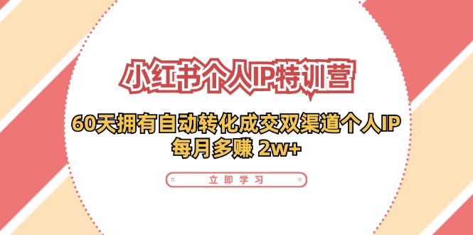 小红书个人IP陪跑营：两个月打造自动转化成交的多渠道个人IP，每月收入2w+（30节）插图