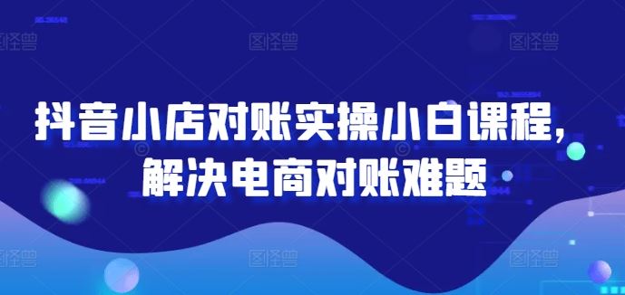 抖音小店对账实操小白课程，解决电商对账难题插图