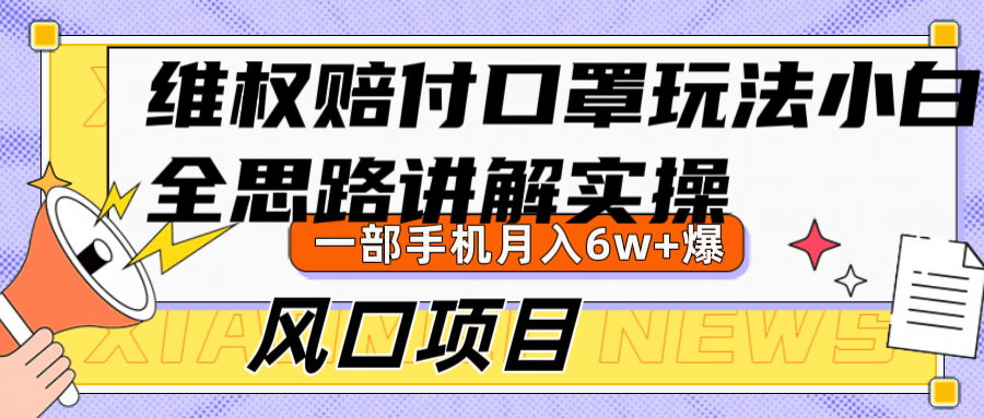 维权赔付口罩玩法，小白也能月入6w+，风口项目实操插图